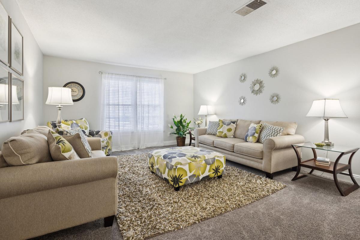 Living room in a Quail Run apartment home
